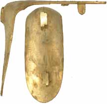 1746 Brown Bess Buttplate, wax cast brass

Overall length 5-1/4", width 2-3/32", comb 5-7/8"